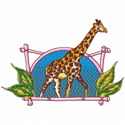 Giraffe Embroidery Design 5